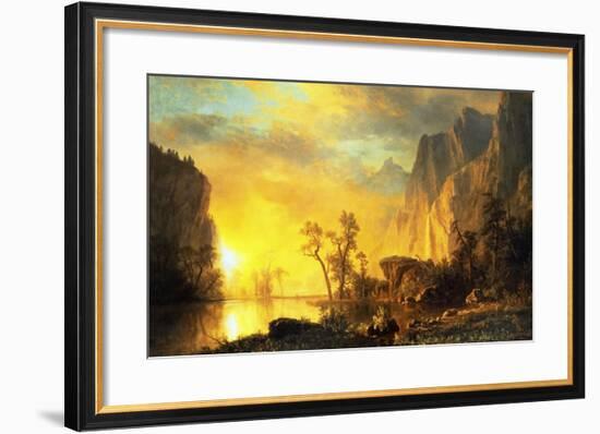 Sunset in the Rockies-Albert Bierstadt-Framed Art Print