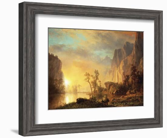 Sunset in the Rockies-Albert Bierstadt-Framed Giclee Print