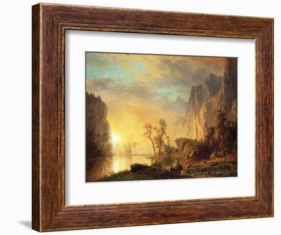 Sunset in the Rockies-Albert Bierstadt-Framed Giclee Print