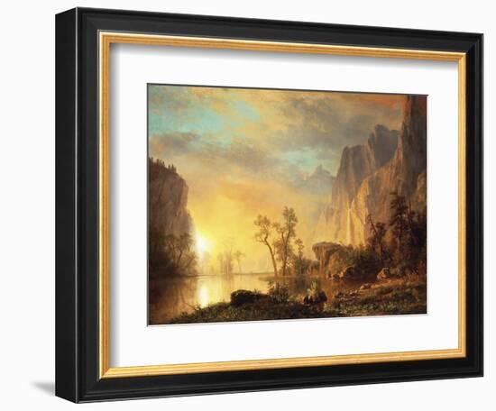 Sunset in the Rockies-Albert Bierstadt-Framed Giclee Print