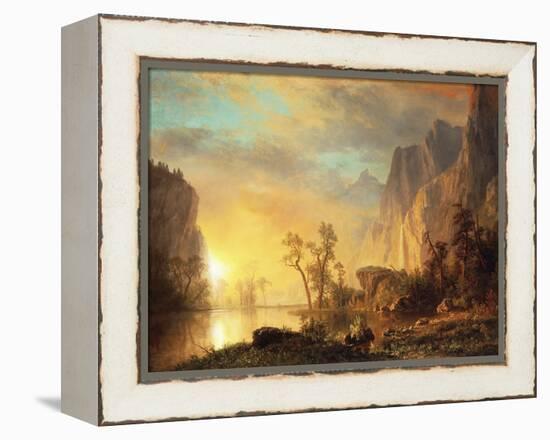 Sunset in the Rockies-Albert Bierstadt-Framed Premier Image Canvas