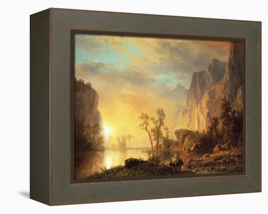 Sunset in the Rockies-Albert Bierstadt-Framed Premier Image Canvas