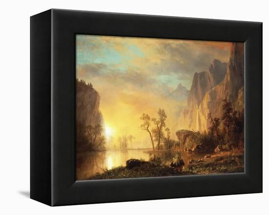 Sunset in the Rockies-Albert Bierstadt-Framed Premier Image Canvas