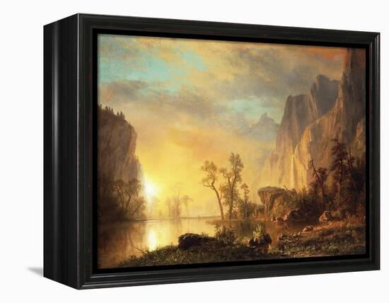 Sunset in the Rockies-Albert Bierstadt-Framed Premier Image Canvas