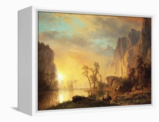 Sunset in the Rockies-Albert Bierstadt-Framed Premier Image Canvas