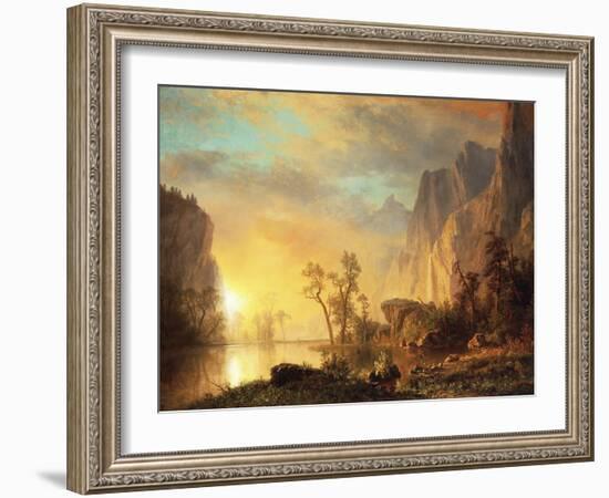 Sunset in the Rockies-Albert Bierstadt-Framed Giclee Print