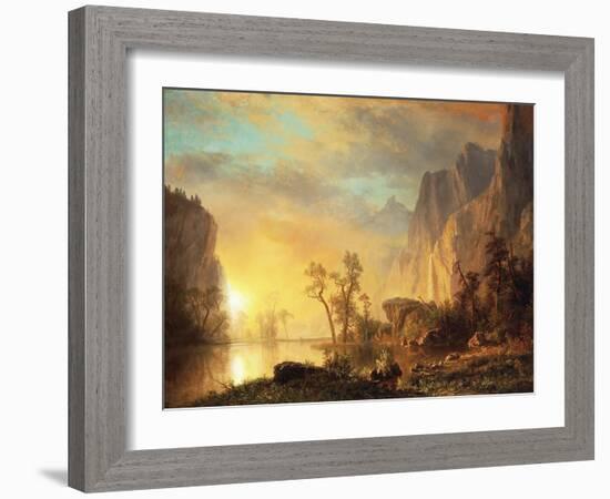 Sunset in the Rockies-Albert Bierstadt-Framed Giclee Print