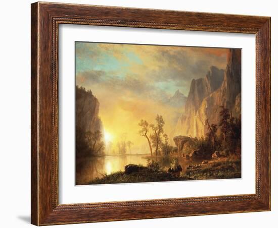 Sunset in the Rockies-Albert Bierstadt-Framed Giclee Print