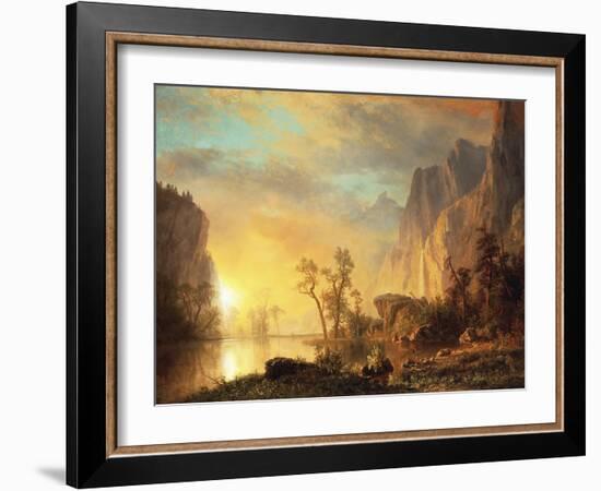 Sunset in the Rockies-Albert Bierstadt-Framed Giclee Print