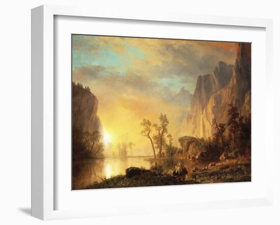 Sunset in the Rockies-Albert Bierstadt-Framed Giclee Print