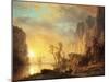 Sunset in the Rockies-Albert Bierstadt-Mounted Giclee Print