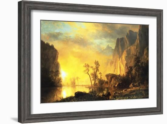 Sunset in the Rockies-Albert Bierstadt-Framed Art Print