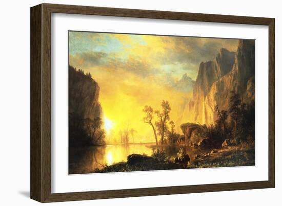 Sunset in the Rockies-Albert Bierstadt-Framed Art Print