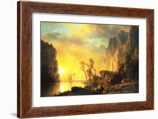 Sunset in the Rockies-Albert Bierstadt-Framed Art Print