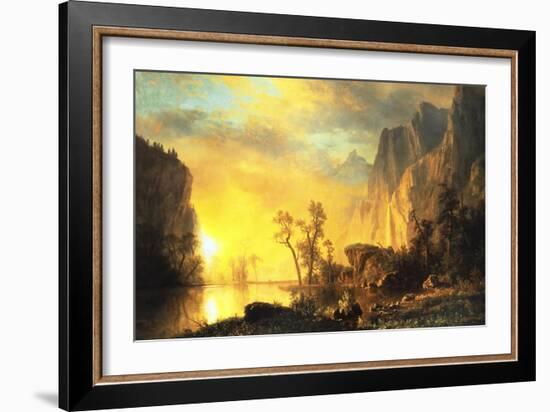 Sunset in the Rockies-Albert Bierstadt-Framed Art Print