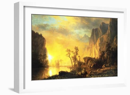 Sunset in the Rockies-Albert Bierstadt-Framed Art Print