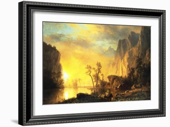 Sunset in the Rockies-Albert Bierstadt-Framed Art Print