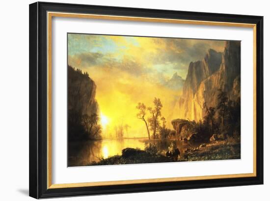 Sunset in the Rockies-Albert Bierstadt-Framed Art Print