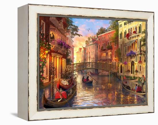 Sunset in Venice-Dominic Davison-Framed Stretched Canvas