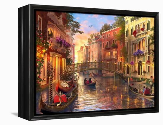 Sunset in Venice-Dominic Davison-Framed Stretched Canvas