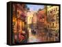 Sunset in Venice-Dominic Davison-Framed Stretched Canvas