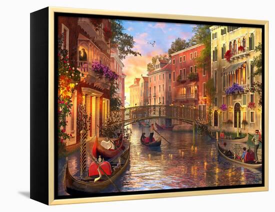 Sunset in Venice-Dominic Davison-Framed Stretched Canvas