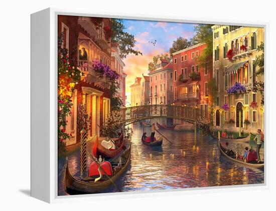 Sunset in Venice-Dominic Davison-Framed Stretched Canvas