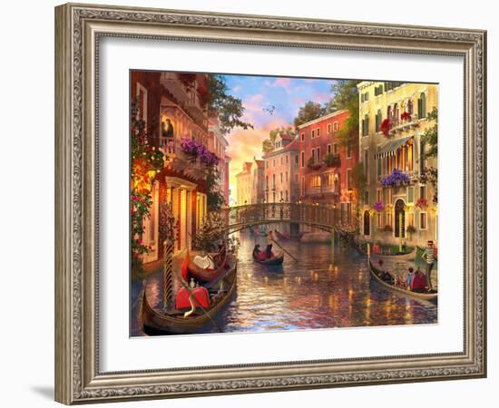 Sunset in Venice-Dominic Davison-Framed Premium Giclee Print