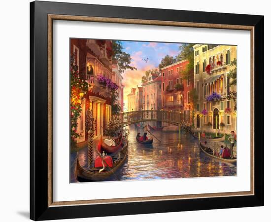 Sunset in Venice-Dominic Davison-Framed Premium Giclee Print