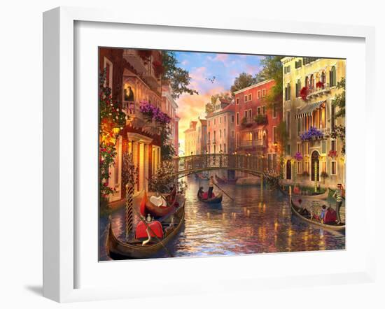 Sunset in Venice-Dominic Davison-Framed Premium Giclee Print