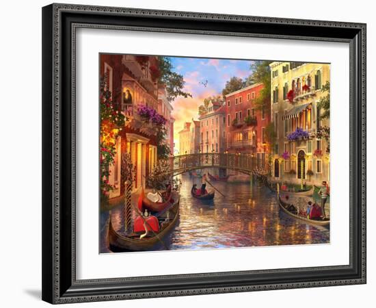 Sunset in Venice-Dominic Davison-Framed Premium Giclee Print