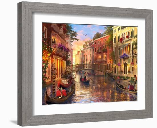 Sunset in Venice-Dominic Davison-Framed Art Print