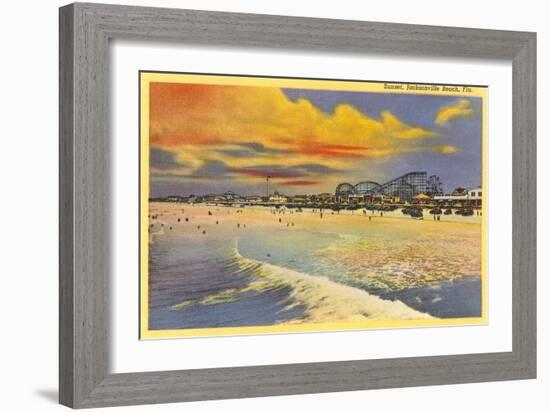 Sunset, Jacksonville Beach, Florida-null-Framed Art Print