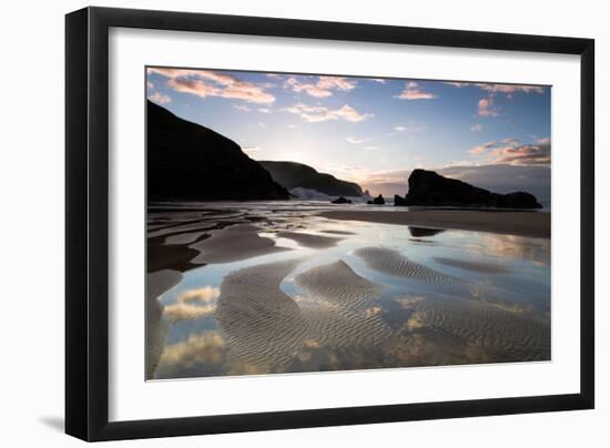 Sunset, Kearvaig Bay, Cape Wrath, Durness, Scotland, United Kingdom, Europe-Bill Ward-Framed Photographic Print