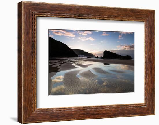 Sunset, Kearvaig Bay, Cape Wrath, Durness, Scotland, United Kingdom, Europe-Bill Ward-Framed Photographic Print