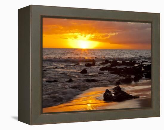 Sunset, Kihei, Maui, Hawaii, USA-Cathy & Gordon Illg-Framed Premier Image Canvas