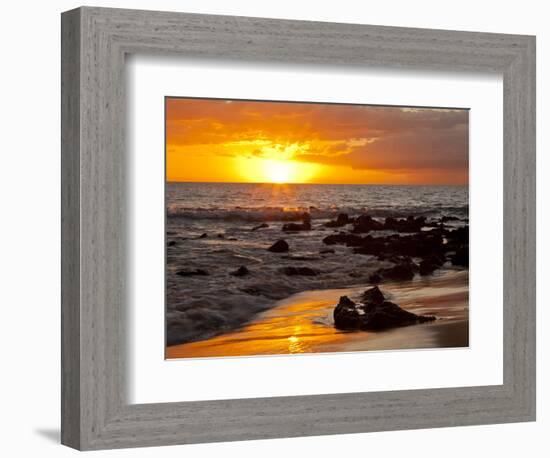 Sunset, Kihei, Maui, Hawaii, USA-Cathy & Gordon Illg-Framed Photographic Print