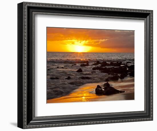 Sunset, Kihei, Maui, Hawaii, USA-Cathy & Gordon Illg-Framed Photographic Print