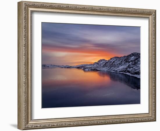 Sunset, Lake Kleifarvatn, Iceland-Panoramic Images-Framed Photographic Print