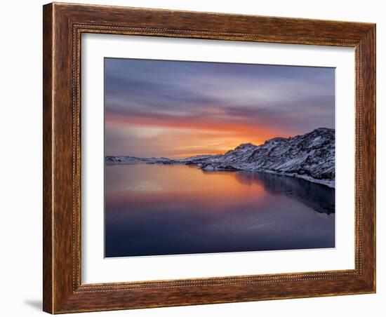 Sunset, Lake Kleifarvatn, Iceland-Panoramic Images-Framed Photographic Print