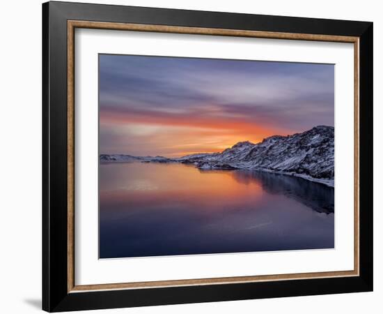 Sunset, Lake Kleifarvatn, Iceland-Panoramic Images-Framed Photographic Print