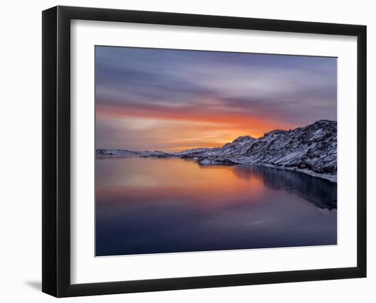 Sunset, Lake Kleifarvatn, Iceland-Panoramic Images-Framed Photographic Print