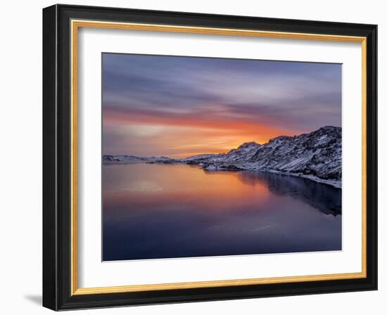 Sunset, Lake Kleifarvatn, Iceland-Panoramic Images-Framed Photographic Print