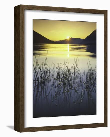 sunset, Lake Wenatchee, Wenatchee National Forest, Washington, USA-Charles Gurche-Framed Photographic Print