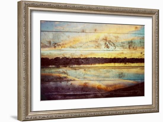 Sunset Lake Wood-Gail Peck-Framed Art Print