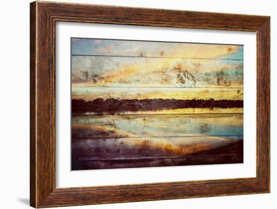 Sunset Lake Wood-Gail Peck-Framed Art Print