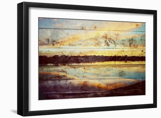 Sunset Lake Wood-Gail Peck-Framed Art Print