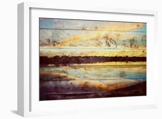 Sunset Lake Wood-Gail Peck-Framed Art Print