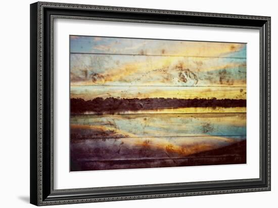 Sunset Lake Wood-Gail Peck-Framed Art Print