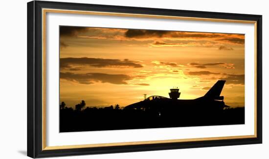 Sunset Landing This Chilean Air Force F-16 Fighting Falcon-Stocktrek Images-Framed Photographic Print